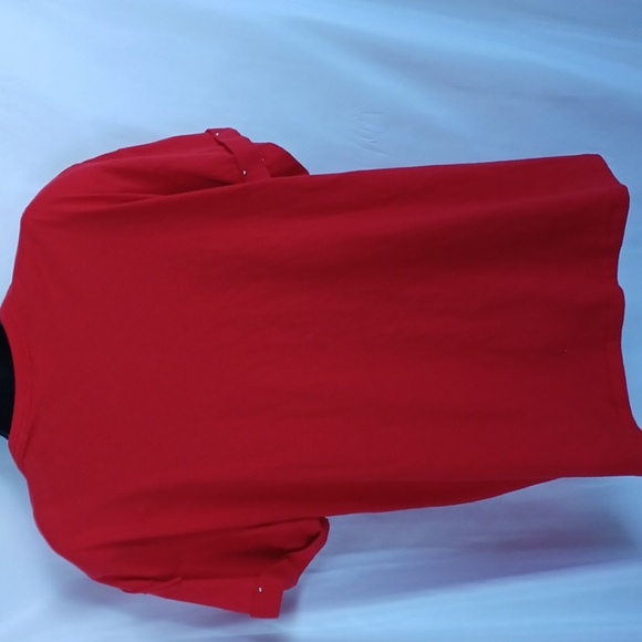 Vintage Joanie W. Western red fringe beaded tee, studded sleeve,  shoulder pads - Picture 4 of 6